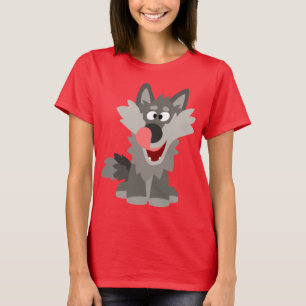 Cute Silly Cartoon Wolf Women T-Shirt