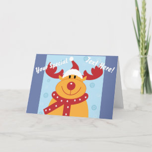 Cute Silly Christmas Reindeer! (Customize It!) Holiday Card