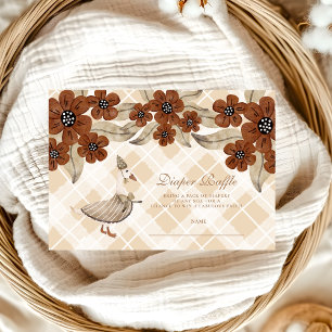 Cute Silly Goose Baby Shower Diapper Raffle Enclosure Card