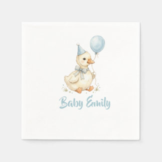 Cute Silly Goose Baby Shower Personalized Napkins