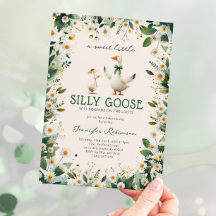 Cute Silly Goose Gender Neutral Baby Shower Invitation
