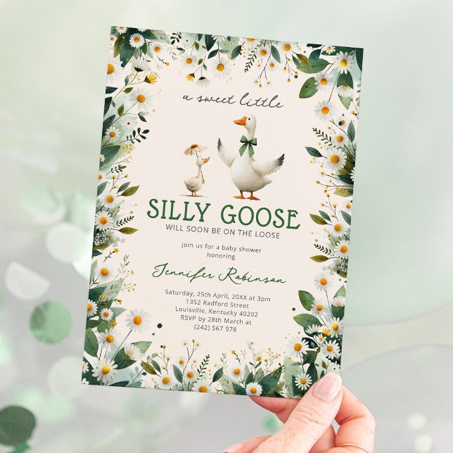 Cute Silly Goose Gender Neutral Baby Shower Invitation (Creator Uploaded)