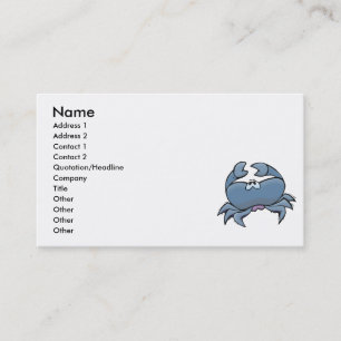 cute silly little blue crab business card