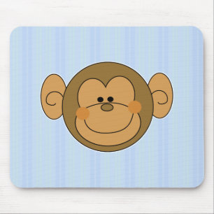 Cute Silly Monkey Face Mouse Pad