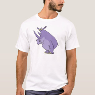 cute silly purple rhino rhinoceros cartoon T-Shirt