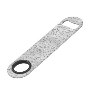 Cute Silver Cheetah Leopard Skin Print Pattern Bar Key