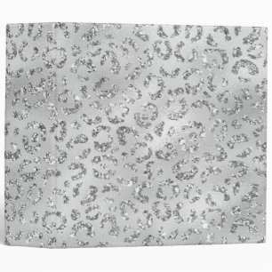 Cute Silver Cheetah Leopard Skin Print Pattern Binder