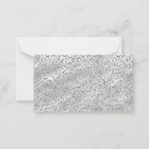 Cute Silver Cheetah Leopard Skin Print Pattern Card