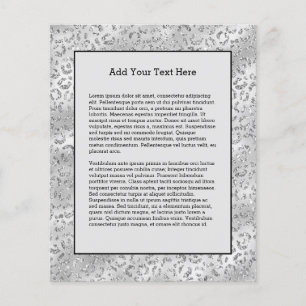 Cute Silver Cheetah Leopard Skin Print Pattern Flyer
