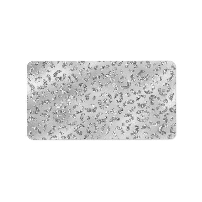 Cute Silver Cheetah Leopard Skin Print Pattern Label (Front)