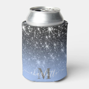 Cute Silver Glitter Can Cooler