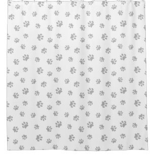 Cute Silver Grey Paw Prints