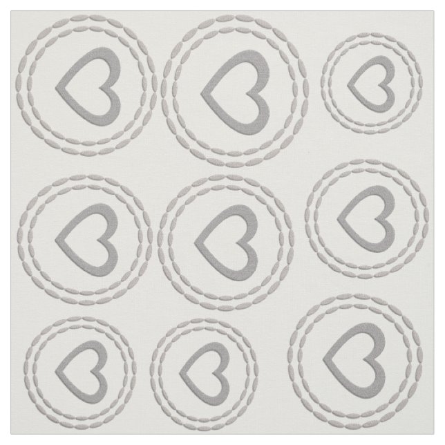 Cute Silver Hearts  Pattern Fabric (Swatch)