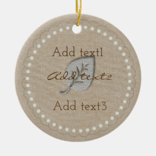 Cute Silver Linen Sewing Crafts Lover Baby Kids Ceramic Ornament