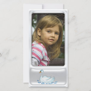 Cute silver photo frame with cute swan