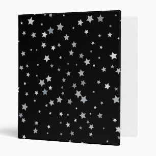 Cute Silver Stars pattern   Any background colour  Binder