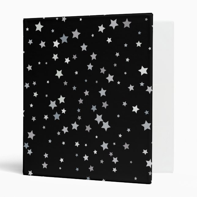 Cute Silver Stars pattern | Any background colour  Binder (Front/Inside)