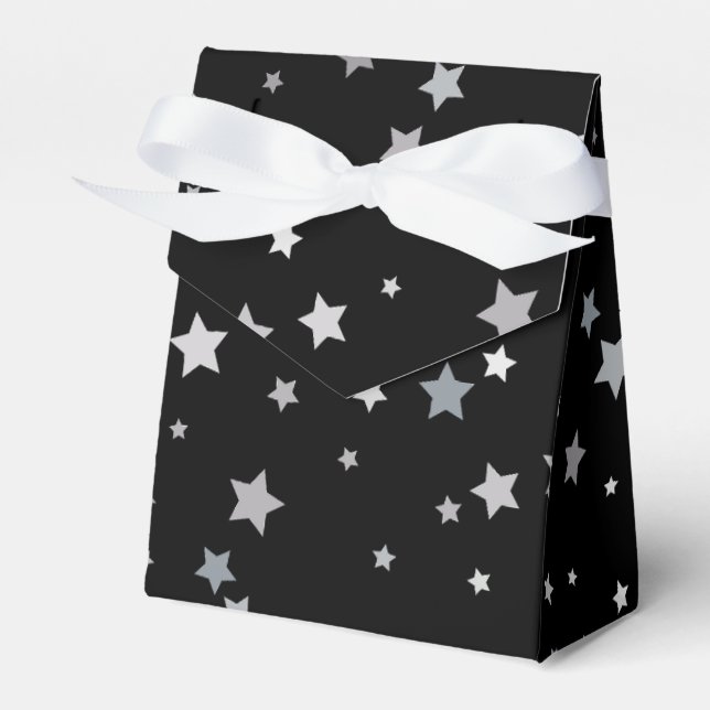 Cute Silver Stars pattern | Any background colour  Favor Box (Front Side)