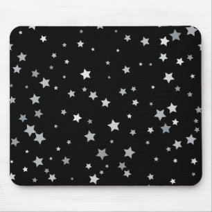 Cute Silver Stars pattern Any background colour Mouse Pad