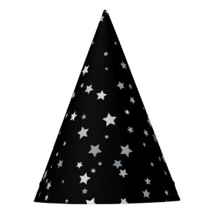 Cute Silver Stars pattern Any background colour Party Hat