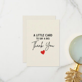 Cute Simple A Little Card To Say A Big Thank You