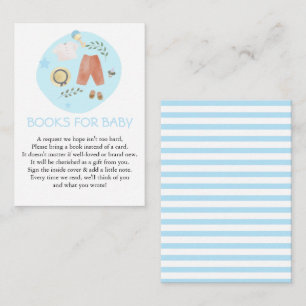 Cute Simple Baby Clothes Blue Books for Baby Enclosure Card