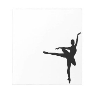 Cute Simple Black White Ballet Dancing Ballerina Notepad