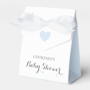 Cute Simple Blue Heart Boy Baby Shower Favor Box