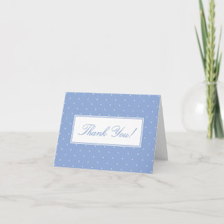 Cute Simple Blue Polka Dots Baby Shower Thank You Card