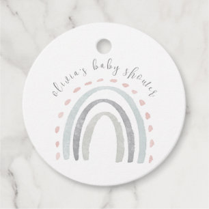 Cute Simple Boho Rainbow Girl Baby Shower Favour Tags