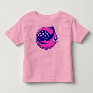 Cute Simple Bright Pink Girls Dinosaur | Dino Toddler T-shirt