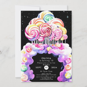  Cute Simple Candyland Birthday Invitation