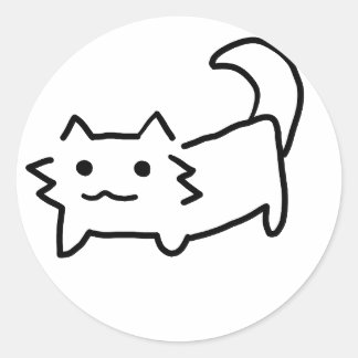 Cute simple cat classic round sticker