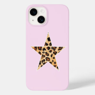 Cute Simple Cheetah Print Star Pink iPhone Case