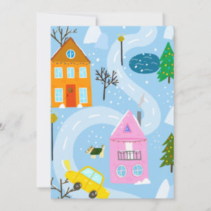 Cute Simple Christmas Winter Snowfall Holiday Card