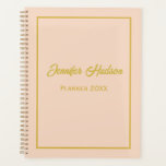 Cute Simple Custom Girly Light Peach Monthly Planner<br><div class="desc">Stay organized and stylish with this adorable girly monthly planner! Featuring a light peach cover with elegant gold accents, this planner combines simplicity and charm. The minimalist design is perfect for those who appreciate a clean and uncluttered look. Customize the cover with your name or a special message to make...</div>