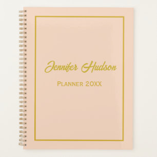 Cute Simple Custom Girly Light Peach Monthly Planner