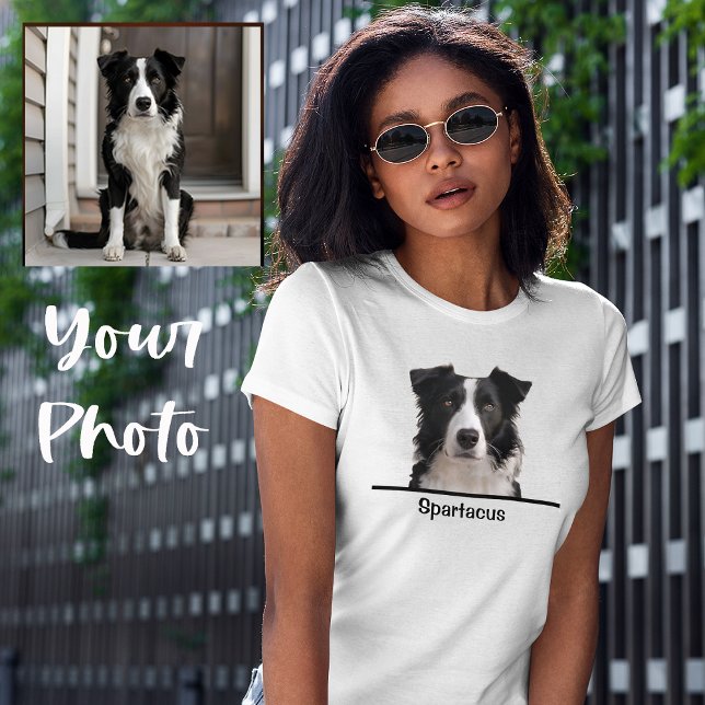 Cute Simple Custom Pet Portrait Dog Lover Gift T-Shirt (Creator Uploaded)