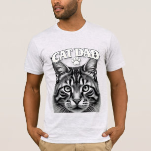 Cute Simple Design Custom Cat Dad Black Cat Lover T-Shirt