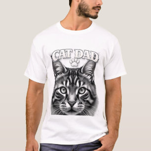 Cute Simple Design Custom Cat Dad Black Cat Lover T-Shirt
