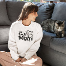 Cute Simple Design Womens Cat Lover Mom T-shirt