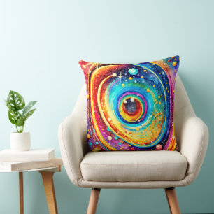 CUTE SIMPLE ELEGANT PLANET IN OUTER SPACE THROW PILLOW