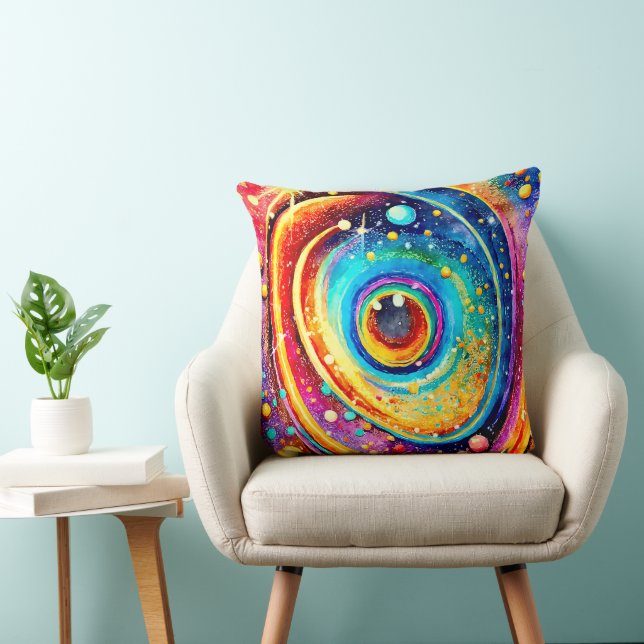 CUTE SIMPLE ELEGANT PLANET IN OUTER SPACE THROW PILLOW (Chair)