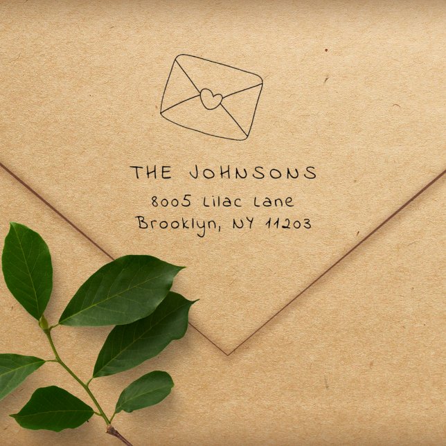 Cute Simple Envelope Handwritten Return Address Rubber Stamp (Creator Uploaded)