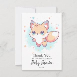 Cute Simple Fox Baby Shower Thank You Card