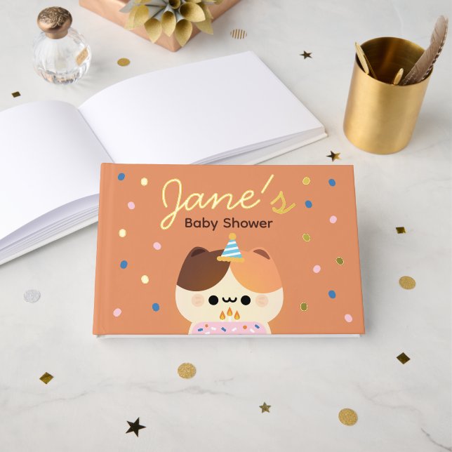 Cute Simple Fun Birthday Party Guest Book (Front Open)