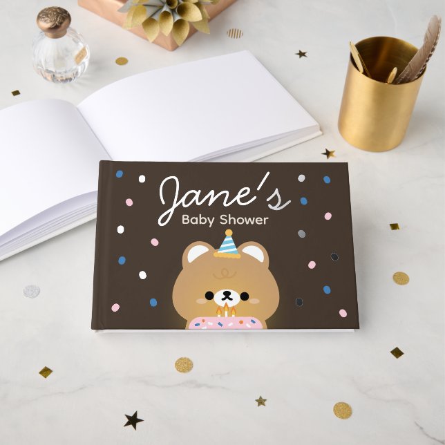 Cute Simple Fun Birthday Party Guest Book (Front Open)