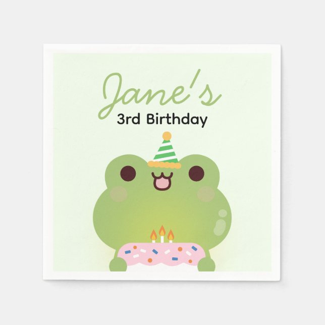 Cute Simple Fun Birthday Party Napkin (Front)