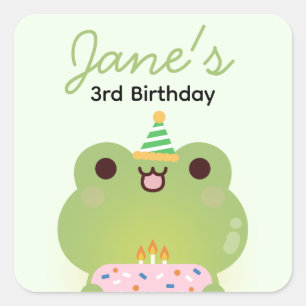 Cute Simple Fun Birthday Party Square Sticker
