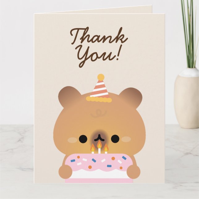 Cute Simple Fun Birthday Party Thank You Card (Front)